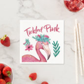 くすぐったピンクの赤ちゃんシャワーナプキン スタンダードカクテルナプキン (インサイチュ)