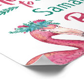 くすぐったピンク色の赤ちゃんシャワーのサイン ポスター (角)