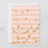 くすぐったピンク色の赤ちゃんシャワー 招待状 (裏面)