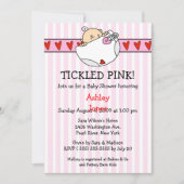 くすぐられたピンクのおむつの女の赤ちゃんのシャワーの招待状 招待状 (正面)