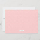 くすぐられたピンクのOh女の赤ちゃんのモダンなベビーシャワー 招待状 (裏面)