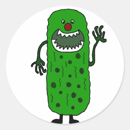 くすぐりおもしろいの怪獣アニメ ラウンドシール (正面)