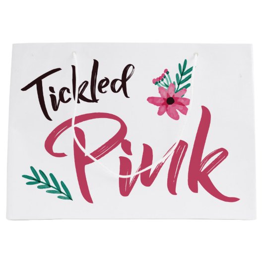 くすぐりピンクベビーシャワー抱き枕 ラージペーパーバッグ (正面)