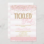 くすぐりピンクベビーシャワー招待状 招待状 (正面/裏面)