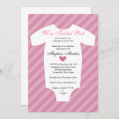 くすぐりピンクベビーシャワー招待状 招待状 (正面/裏面)