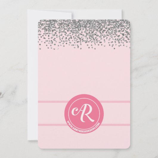 くすぐりピンクベビーシャワー招待状 招待状 (裏面)