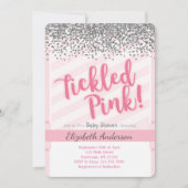 くすぐりピンクベビーシャワー招待状 招待状 (正面)