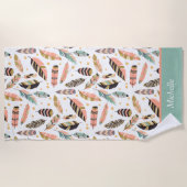 くすぐり模様ボホフェザー ビーチタオル (正面)