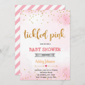 くすぐるようなピンクの紙吹雪の招待状 招待状 (正面/裏面)