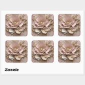 くすみピンクの花のキーホルダー スクエアシール (シート)