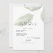くすんだアイビーとセイジのウェディング ブライダルシャワー 招待状 (正面)