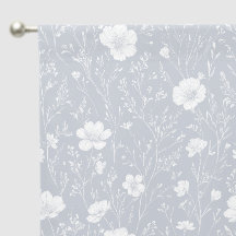 くすんだグレーとホワイトの野の花柄
