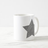 くすんだグレーのかすれた星 コーヒーマグカップ (正面右)