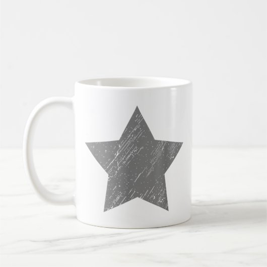 くすんだグレーのかすれた星 コーヒーマグカップ (左)