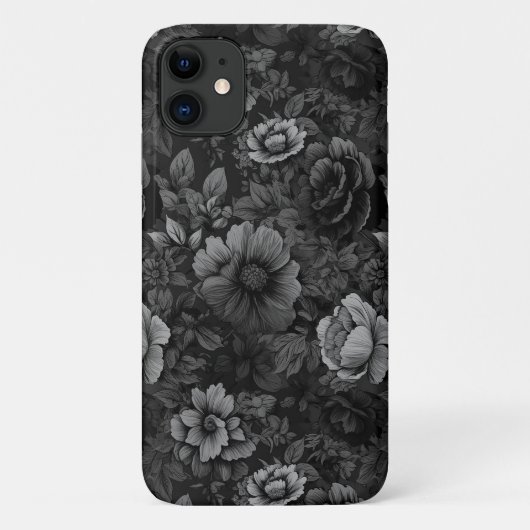 くすんだグレー系の花柄 Case-Mate iPhoneケース (裏面)