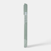 くすんだコスモスのシルエットフラワー サージグリーン iPhone 15ケース (左側面)