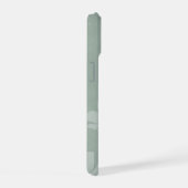 くすんだコスモスのシルエットフラワー サージグリーン iPhone 15ケース (右側面)