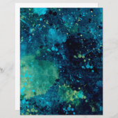 くすんだターコイズと黄色のスクラップブッキングペーパー (正面/裏面)