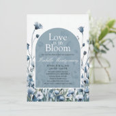 くすんだダスティブルーのパレット Love in Bloom 招待状 (スタンド正面)