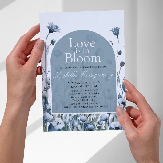くすんだダスティブルーのパレット Love in Bloom 招待状