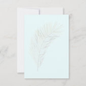 くすんだトロピカルパーム アイスブルー 結婚式 出席確認 出欠カード (裏面)