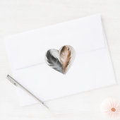 くすんだハート - セピア ハートシール (封筒)