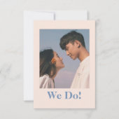 くすんだベージュブルーの落ち着いた色調 招待状 (正面)