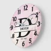 くすんだラベンダーのダステッド加工Dモノグラム ラージ壁時計 (傾斜)