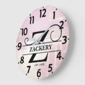 くすんだラベンダーのダストレスZモノグラム ラージ壁時計 (傾斜)
