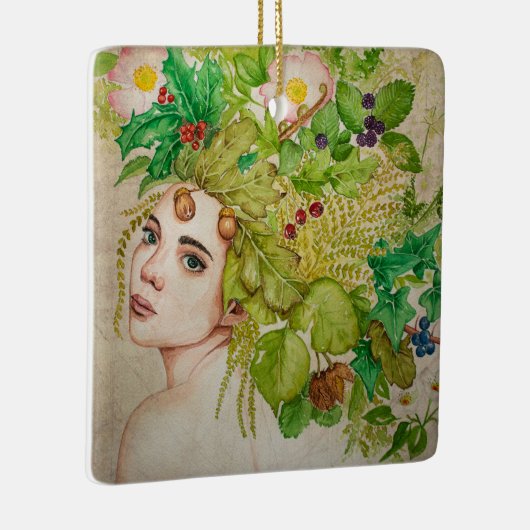 くすんだ美しい水色 セラミックオーナメント (右)