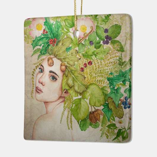 くすんだ美しい水色 セラミックオーナメント (左)