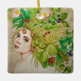 くすんだ美しい水色 セラミックオーナメント