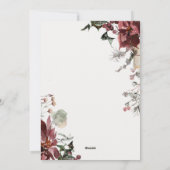 くすんだ色のポインセチアの花のクリスマス フォト シーズンカード (裏面)