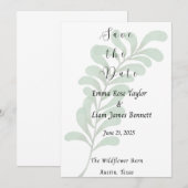 くすんだ色合いのブドウの木の結婚式おめでとうカード 招待状 (正面/裏面)