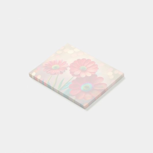 くすんだ赤いデイジーの花 ポストイット (アングル)