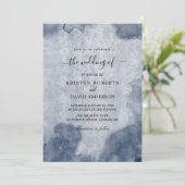 くすんだ青の結婚式招待状 招待状 (スタンド正面)