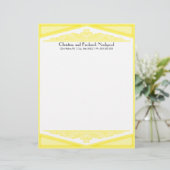 くすんだ黄色のビンテージ、便箋 レターヘッド (スタンド正面)