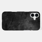 くすんだ黒革テクスチャー iPhoneケース (裏面横)