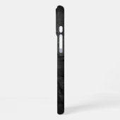 くすんだ黒革テクスチャー iPhoneケース (左側面)