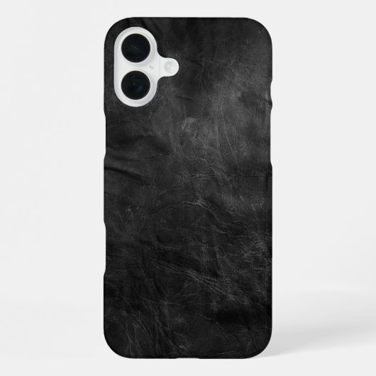 くすんだ黒革テクスチャー iPhoneケース (裏面)