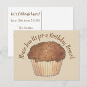 くずむぎのマフィン朝食パーティー招待状 ポストカード (正面/裏面)