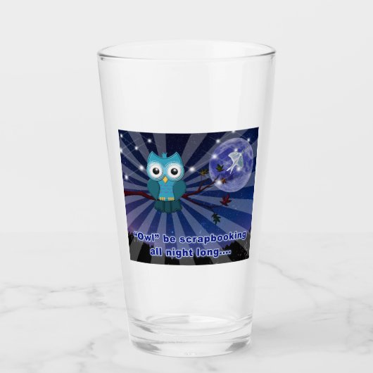 くず製本屋「フクロウが一晩中擦り切る」 タンブラーグラス (正面)