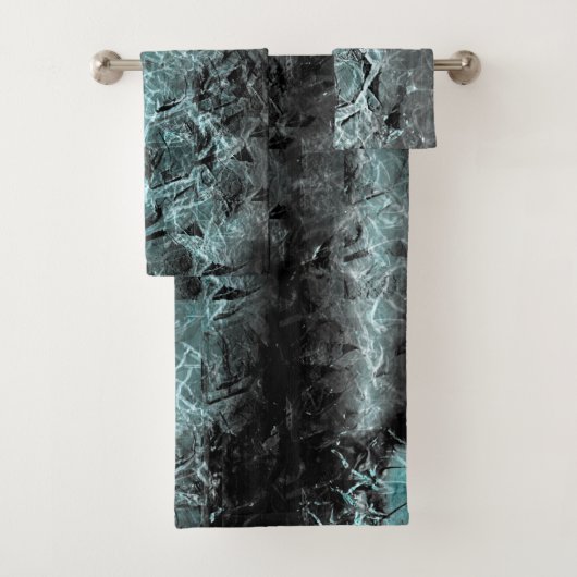 くず風変わりれた緑色のテクスチャ バスタオルセット (インサイチュ)