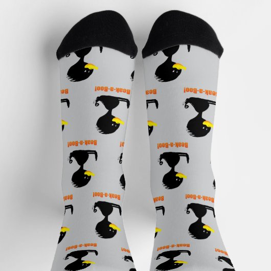 くそっ！パンと可愛いカートゥーおもしろいガモ ソックス (上部)