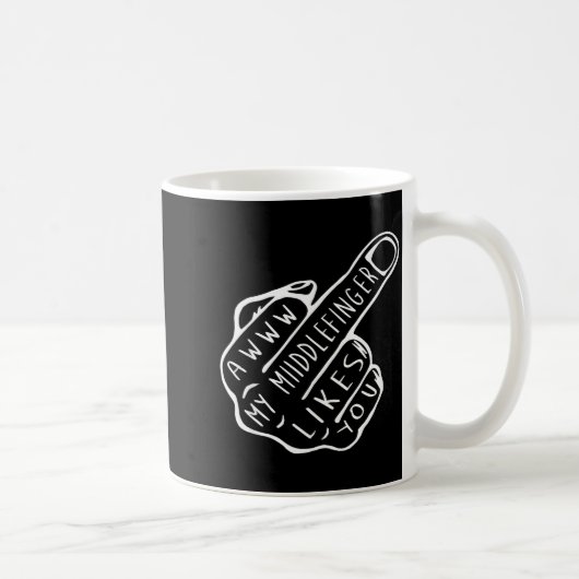 くそっ 中指があなたのことが好きなんだよ コーヒーマグカップ (右)