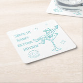 くそっ！沿岸女性のカーボーイバチェロレッテナプキンス スクエアペーパーコースター (アングル)