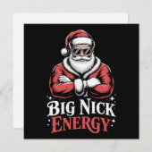 くそみたいなビッグニックエネルギーの面白いサンタクリスマス シーズンカード (正面/裏面)