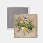 くそ！ヴィンテージ漫画ブックスチームパンクポップ・アートのアート マグネット (正面/裏面)