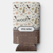 くそ！犬の恋人 – 子犬のパターパーソナライズされたン スリム缶クーラー (裏面)