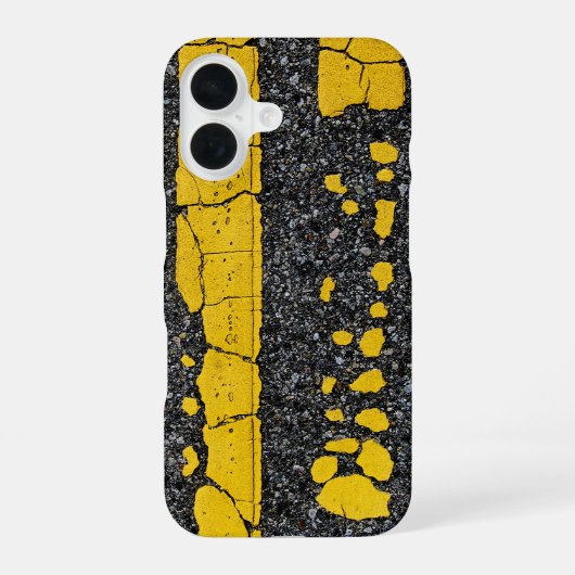 くたびれた二重黄色線 iPhone 16ケース (裏面)